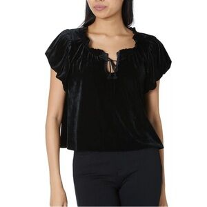 Free People Terese Puff Sleeve Cropped Top NWT